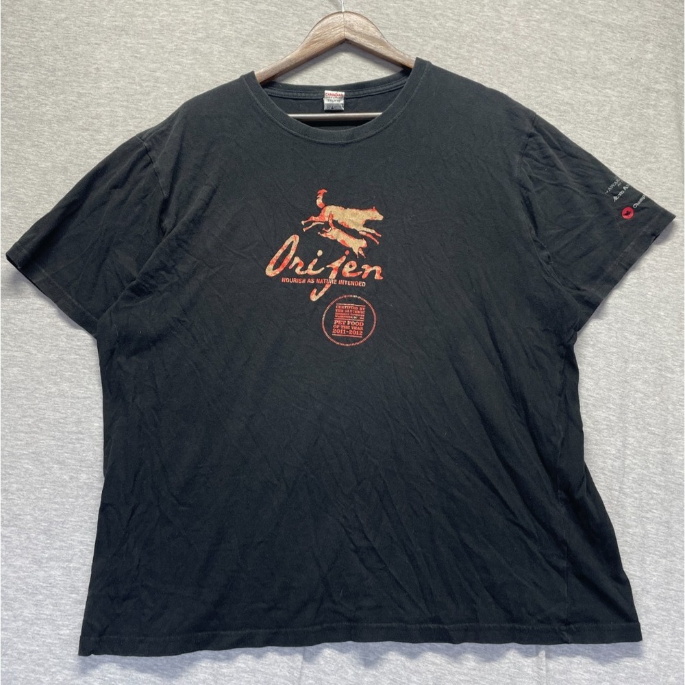 Canadian Union‎ Apparel T Shirt Mens 2XL Black Cotton Graphic Orijen Logo Casual